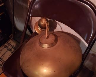 Large hanging brass light fixture