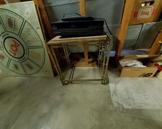 Stack brass/glass end tables