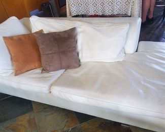 Roche Bobois white leather sofas 1800. & 1700. each 