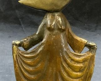 Signed BUSTAMANTE Bronze Moon Figural Sculpture
