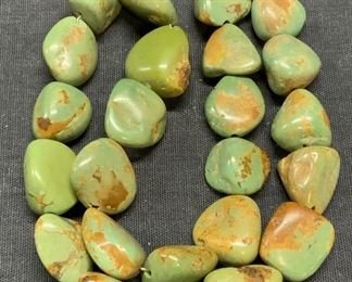 Green Turquoise Sterling & Silver Necklace
