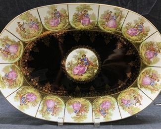 SCHALLER BAVARIA Gilt Porcelain Serving Dish
