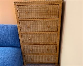 Beautiful wicker chest of drawers.