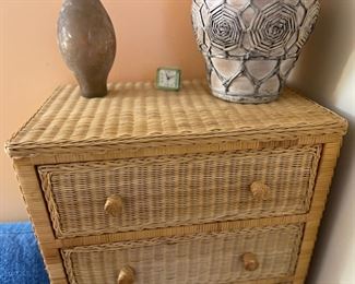 Close up picture of wicker chest