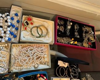 EARRINGS and PEARL STRANDS