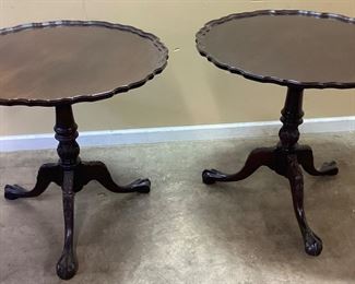 CHIPPENDALE STYLE PIE CRUST MAHOGANY TILT TOP TABLES
