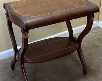 LATE 20th CENTURY LEATHER TOP TABLE 