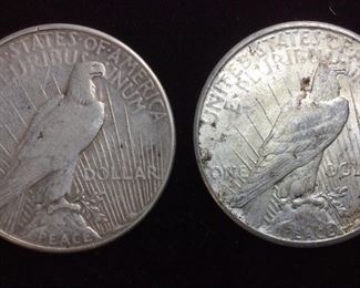 (2) 1926-P & 1926-S SILVER PEACE DOLLARS