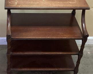VTG. WOODEN TIER STEP END TABLE