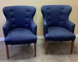 PAIR OF BLUE ACCENT CHAIRS