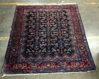 MID 20TH CENTURY HAND TIED PERSIAN LILLIHAN CENTRAL IRAN WOOL ON COTTON CARPET 5'3" BY 5'11",