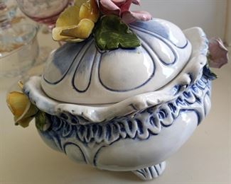 Italian Decorative Bowl with Lid