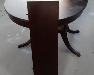 Vintage Oval Wood Table with One Leaf to Insert