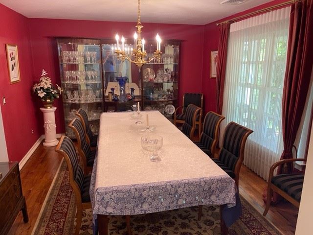 Henredon Triomphe Empire Table With 6 Side Chairs and 2 Armchairs