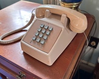 Western Electric Bell System push button tan desk phone