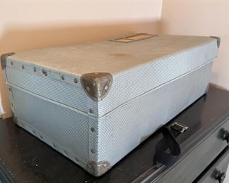 Metal storage/travel trunk, good condition, 8"H x 22"W x 12"D