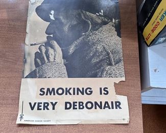 Vintage American Cancer Society Smoking is Very Debonair poster