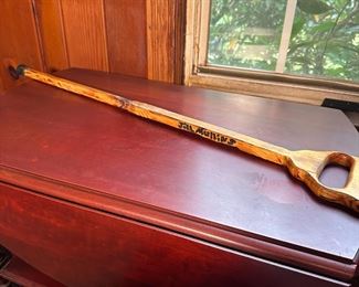 Hand carved crutch cane by Jill Mullins 30"