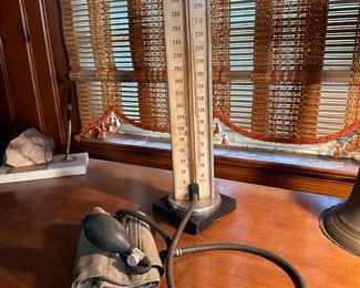 Tall vintage blood pressure gauge 17"H