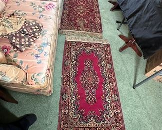 Two wool rugs, need cleaned and repaired 48" x 25"