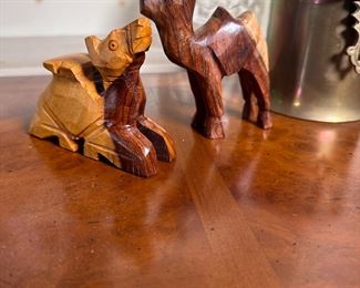 Pair of small carved camels 3"H