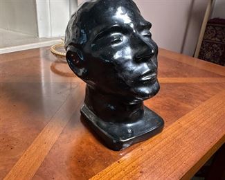 Coated plaster bust by Wolmerton (?) 5"H