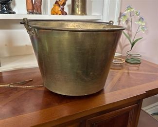 H.W. Hayden brass bucket Patented 1865, 8"H x 12"W