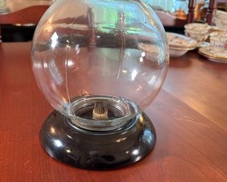 Lewis P. Weil glass terrarium globe with flower frog 6"H