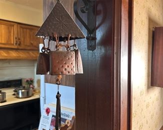Copper bell wind chime 8"H