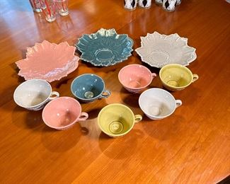 Woodfield (Steubenville) teacups and 3 matching plates