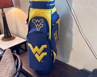 Nearly New WVU lightweight golf bag, minor rubs from storage (not use) 