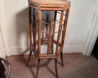 Bamboo plant stand, some wear, 26"H x 12"W