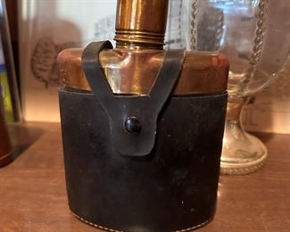 Elyte top grain cowhide flask cover and plastic flask 