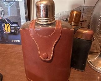Top Grain cowhide cover over glass flask