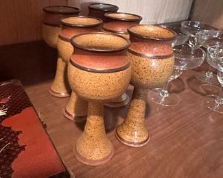 Pottery chalices 7"H