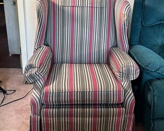 Stripe recliner, works well, needs cleaned 28"W