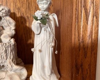 Angel figurine, ceramic 10"H