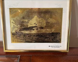 Gold Foil of Norwegian Cruise Line MS Southward 9" x 11"