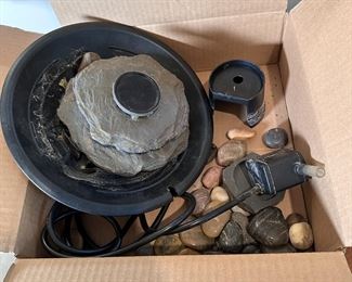 River rock fountain, pump is working, 10"