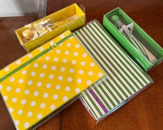 Pair of Michaels bubble pens and journals in yellow and green