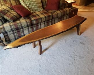 Vintage MCM live edge walnut coffee table
