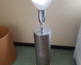 Vintage 70s modern stainless steel table lamp