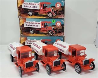 Lot of 3 Esso 1994 Exxon Standard Gasolines Plastic Trucks with BOXES