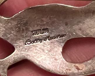 Artist signed road runner broach in sterling