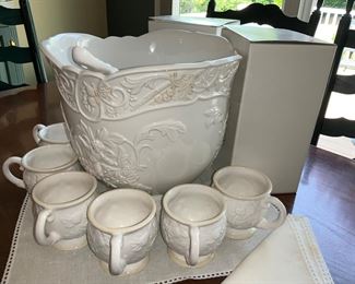 Lenox, Butler's Pantry, Punch Bowl and cups 