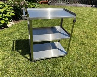 Vintage, Stainless steel, Bar cart, patio cart, rolling service cart, 