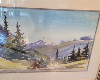 1964, water color, signed. Book end pair