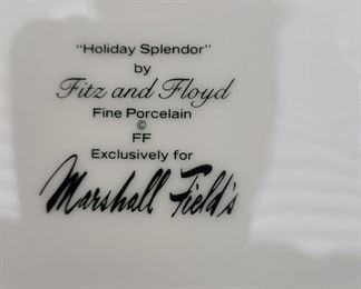 Fitz & Floyd, Marshall Fields , Holiday Splendor Plates