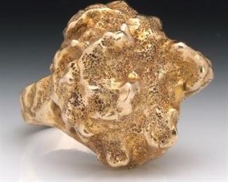 14k Gold Nugget Style Custom Made Ring 