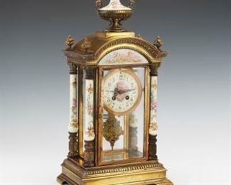 1930s French Crystal Case Mantle Clock